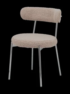 Chaise de salle à manger Teddy avec structure aspect chromé