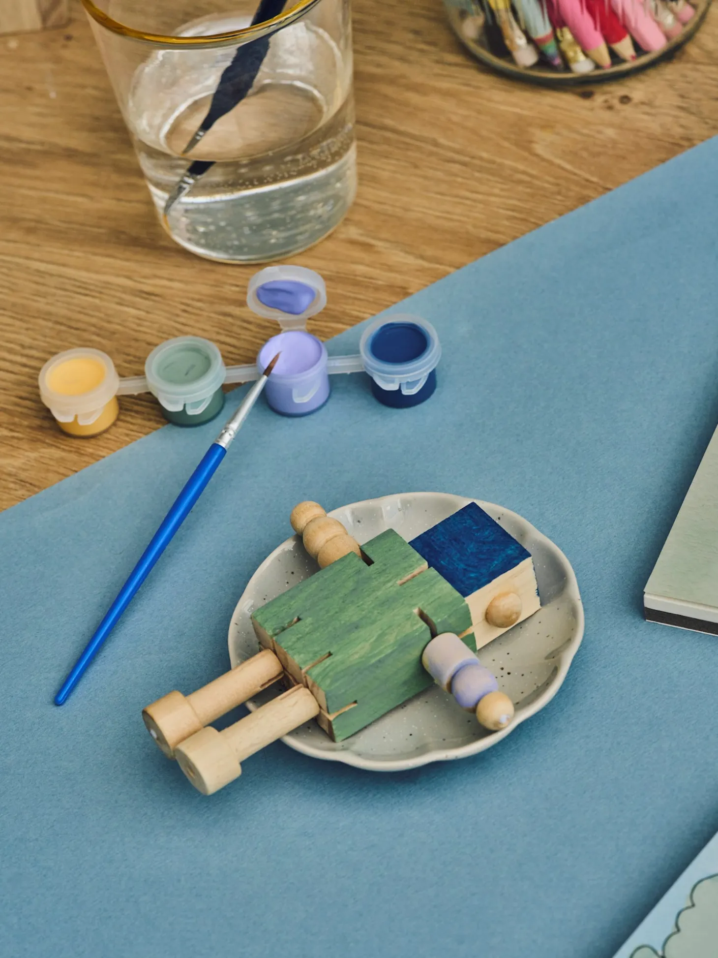 Kit de peinture robot en bois