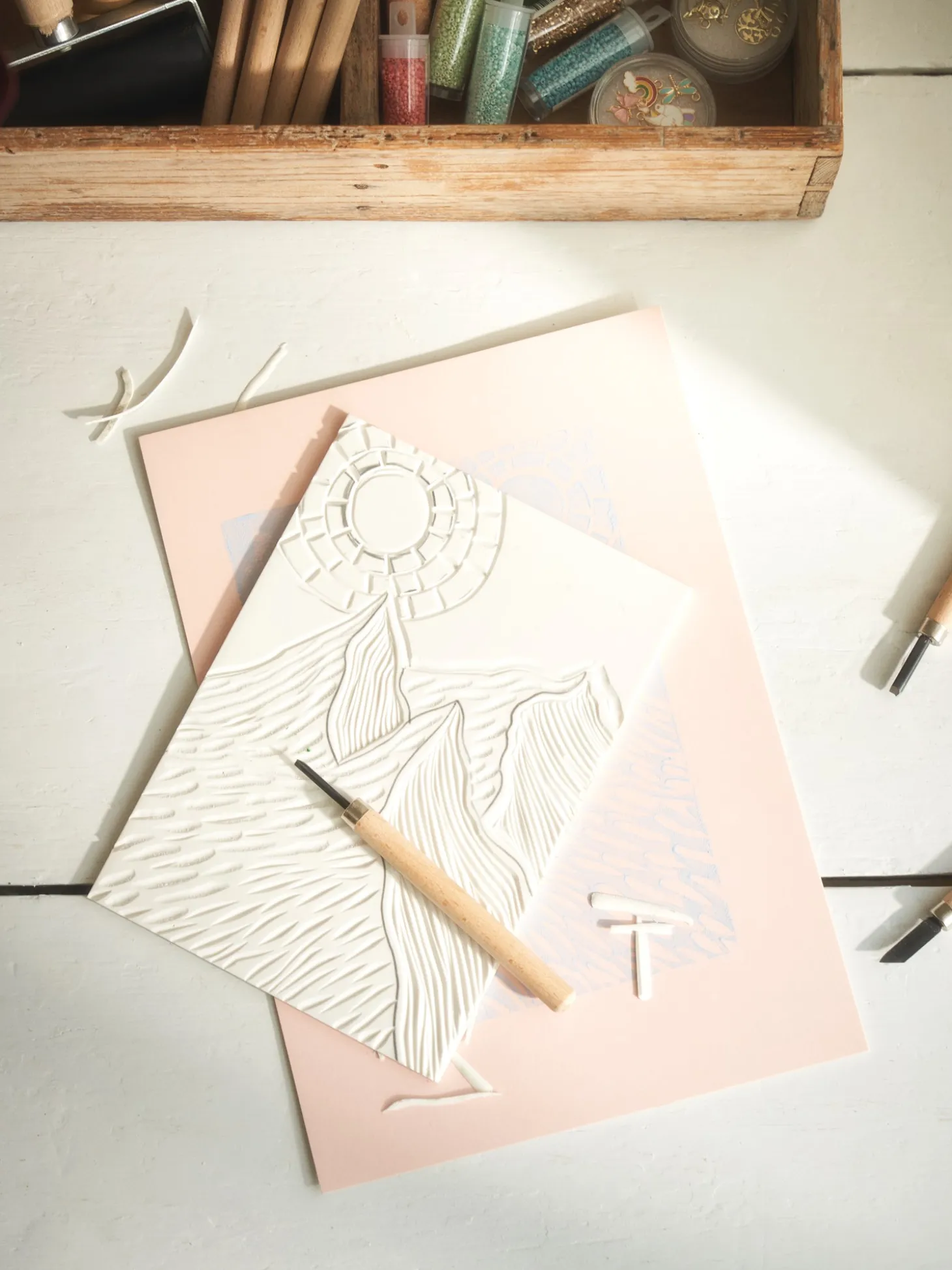 Plaque en caoutchouc A5 pour linogravure