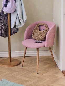 ANNA Chaise de salle à manger bouclée avec accoudoir