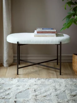 Banc en tissu bouclé