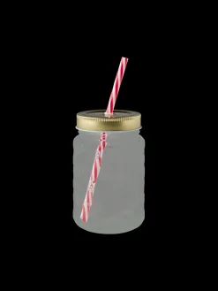 Bocal en verre avec paille