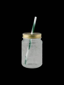 Bocal en verre avec paille