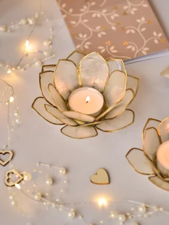 Bougeoir en fleur de lotus