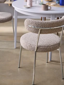 Chaise de salle à manger Teddy avec structure aspect chromé