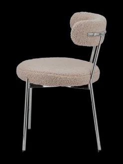 Chaise de salle à manger Teddy avec structure aspect chromé