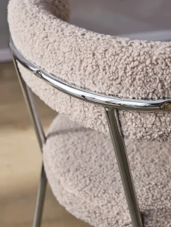 Chaise de salle à manger Teddy avec structure aspect chromé