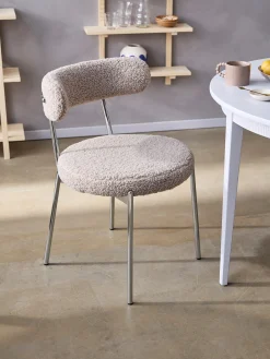 Chaise de salle à manger Teddy avec structure aspect chromé