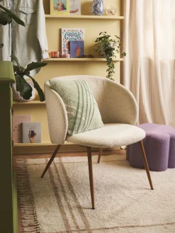 Chaise lounge en tissu bouclé