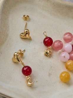 Lot de tiges de boucles d’oreilles en forme de cœur