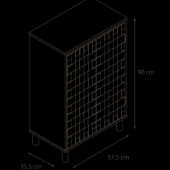 Meuble de rangement au design tressé