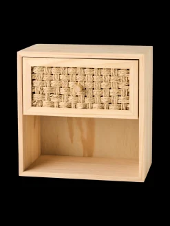 Meuble à tiroirs avec façade tressée