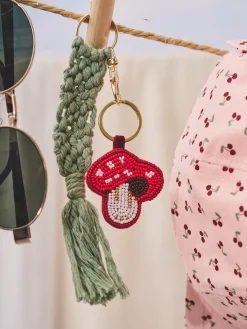 Porte-clés avec breloque fruit en perles