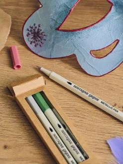 Stylo-pinceaux écriture métallique