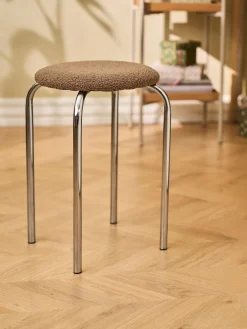 Tabouret en tissu teddy