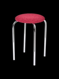 Tabouret en tissu teddy